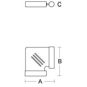 pba 01 Eckablage aus Glas, Nylon Halterungen, 190x190mm