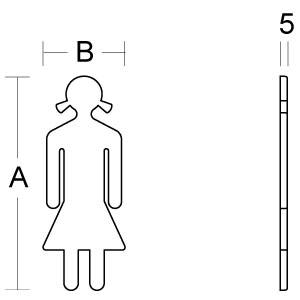 pba 01 Symbol Damen aus Nylon, 150x60mm