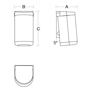pba Abfallbehälter, Farbe Weiss 340x180x180mm
