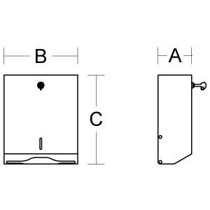 pba Papierhandtuchspender aus E-Stahl lackiert, 265x120x320mm