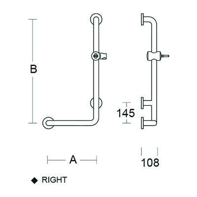 pba 01 Haltegriff AP rechts,220X520, Adipose, mit BRH, aus Nylon