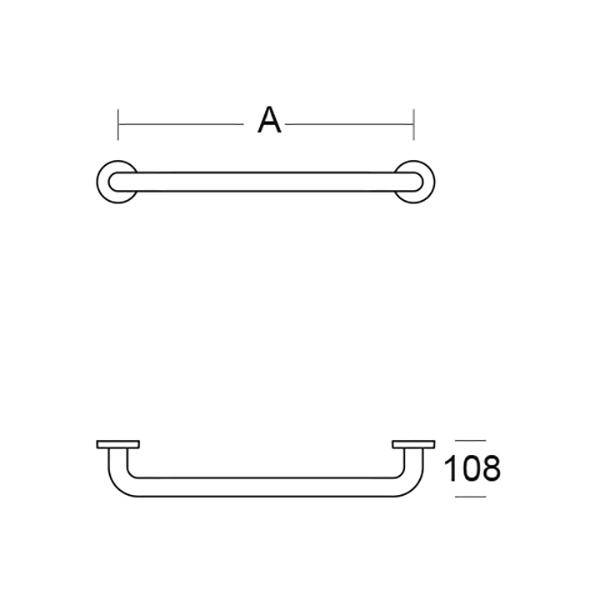 pba 01 Haltergriff AP 370mm, aus Nylon