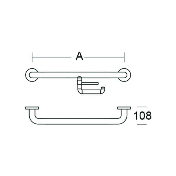 pba 01 Haltergriff AP mit PRH 300mm, aus Nylon