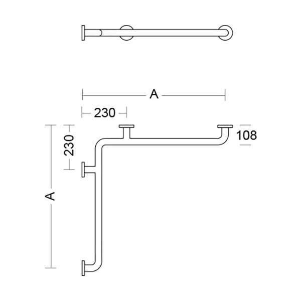 pba 01 Duschhandlauf AP, 760x760mm, aus Nylon