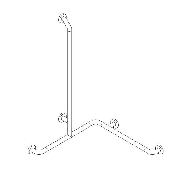 pba 01 barre de douche à main AS droite 760x760, anti-suicide, barre de support 1160 mm, en nylon