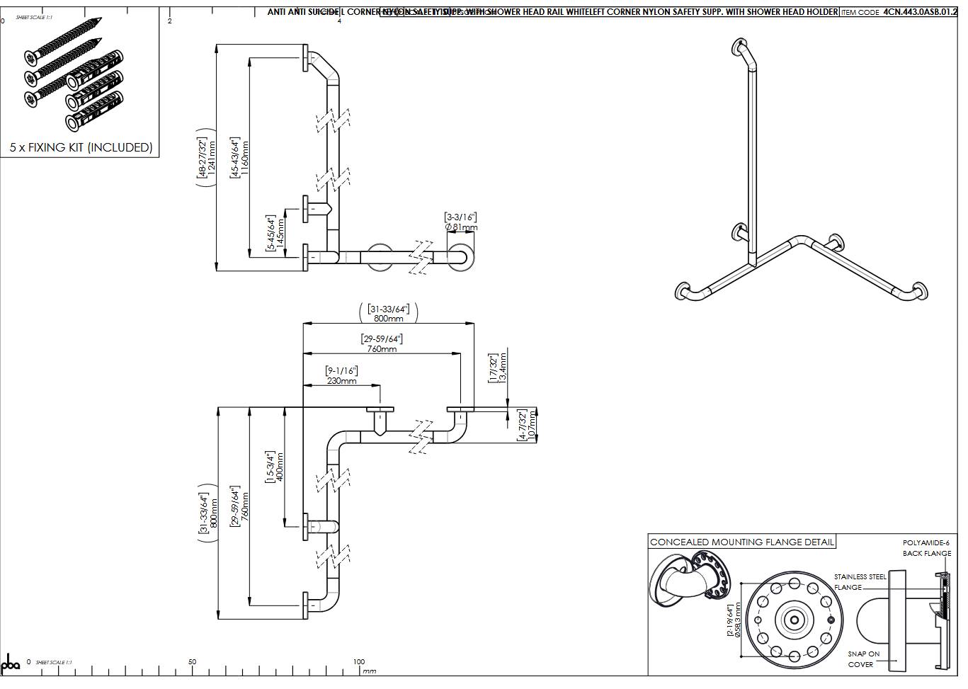 pba 01 Duschhandlauf AS links 760x760, Anti-Suizid, BH-Stange 1160mm, aus Nylon