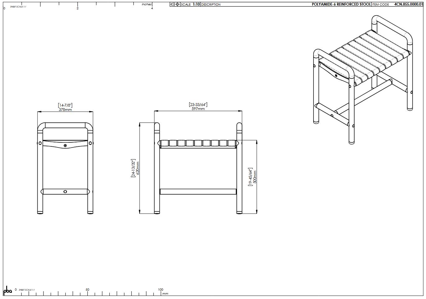 pba 01 Bank 597x383x620mm, aus Nylon