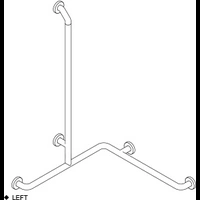 pba 01 Handlauf AS 760x760x1160mm, links, aus Nylon, mit Brausehalter pba 01 Handlauf AS 760x760x1160mm, links, aus Nylon, mit Brausehalter