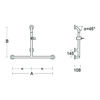pba 01 Haltegriff T-Form antisuizid, BRH aus Nylon, 820x1570mm