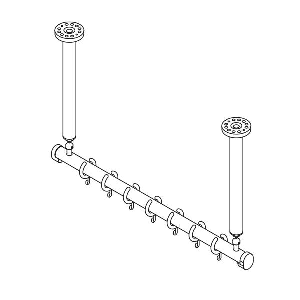 pba 01 Duschvorhangstange AS 800mm aus Nylon