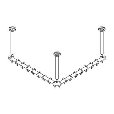 pba 01 Duschstange AS 1500X1500X440mm aus Nylon