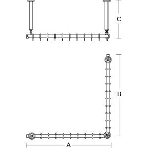 pba 01 Duschstange AS 1200X1200X440mm aus Nylon