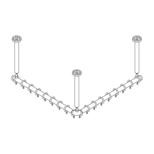 pba 01 Duschvorhangstange AS 800X800X440 aus Nylon