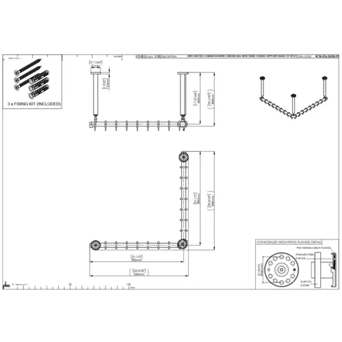 pba 01 Duschvorhangstange AS 800X800X440 aus Nylon pba 01 Duschvorhangstange AS 800X800X440 aus Nylon