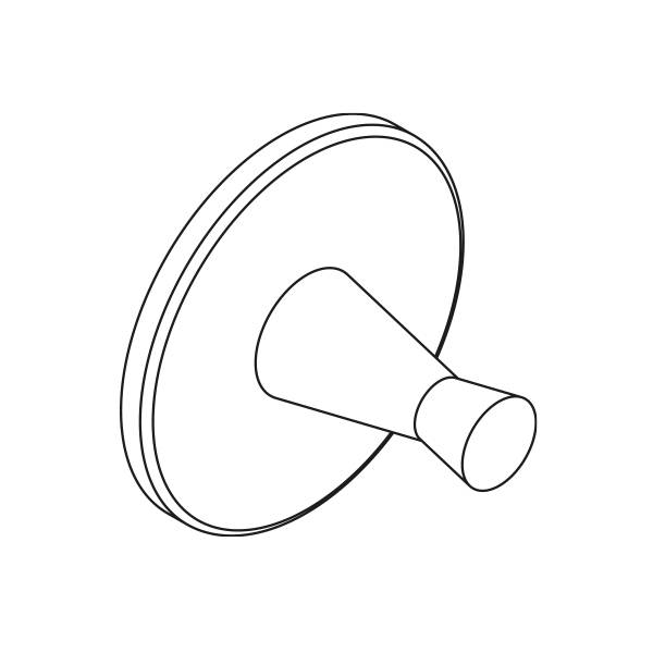 pba 01 Wandhaken antisuizid, Edelstahl lackiert, 34mmxDurchm.50mm