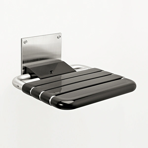 PBA Duschsitz klappbar aus Edelstahl rostfrei mit Leisten aus Nylon PBA Duschsitz klappbar aus Edelstahl rostfrei mit Leisten aus Nylon