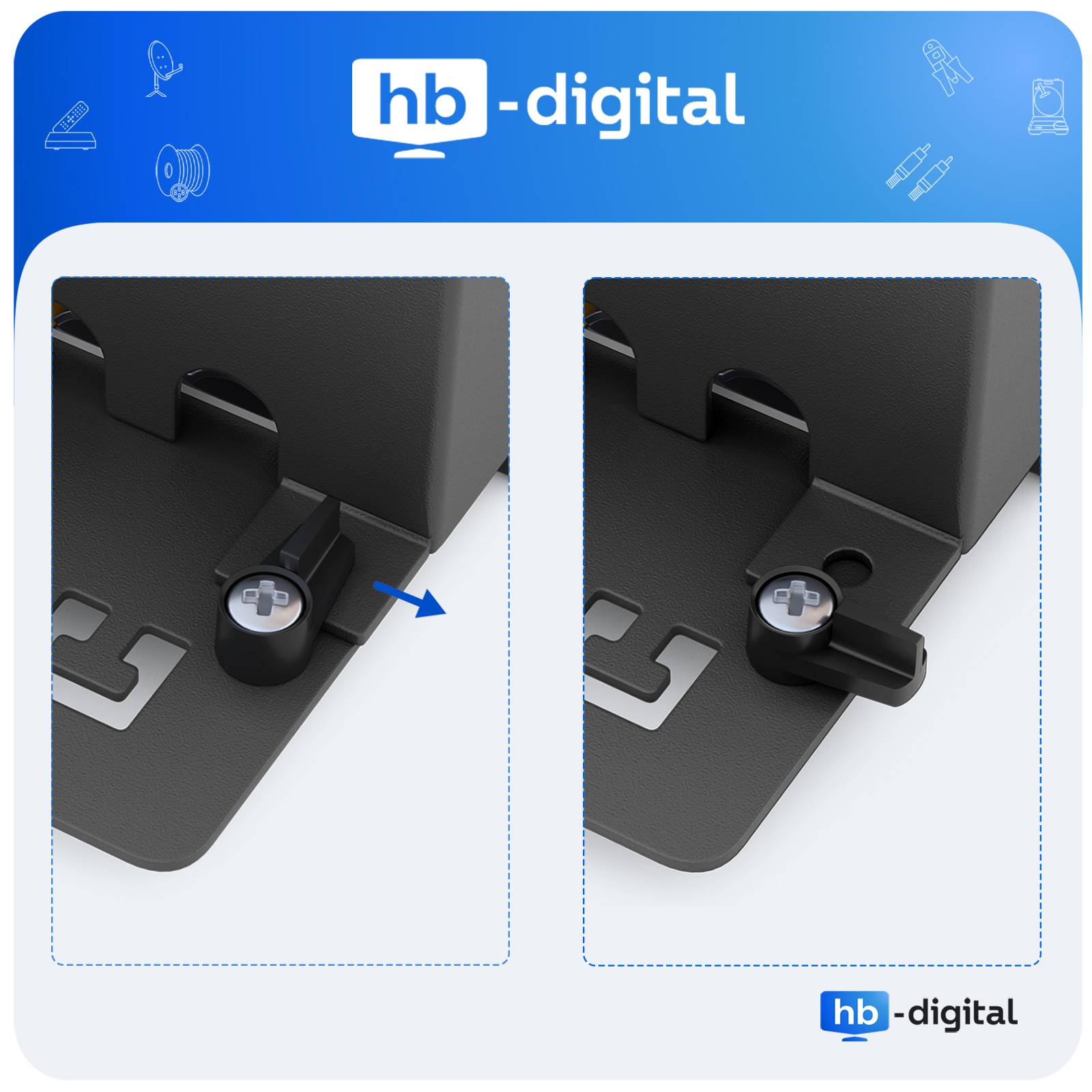 hb-digital Patchpanel 12 Port Patchfeld CAT 6 10 Zoll 0,5HE schwarz