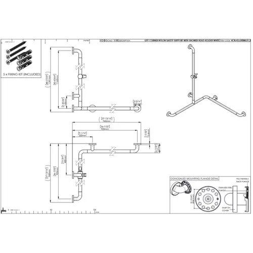 pba 01 Duschhandlauf L 920x920 mit BH, Brausehalterstange 1160mm, aus Nylon pba 01 Duschhandlauf L 920x920 mit BH, Brausehalterstange 1160mm, aus Nylon