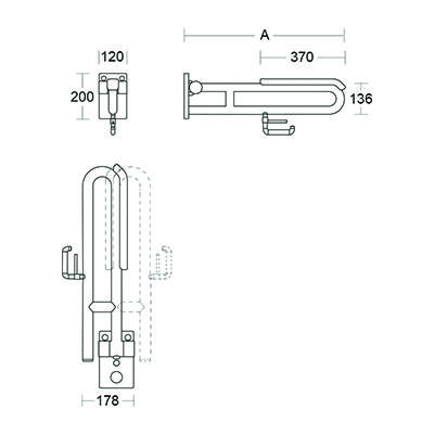 pba 01 Klappgriff dreh,polster,PRH 850 aus Nylon