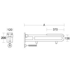 pba 01 Klappgriff E-Taster,Polster 600mm aus Nylon