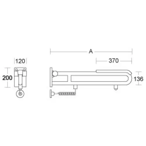 pba 01 Klappgriff E-Taster,Polster 600mm aus Nylon pba 01 Klappgriff E-Taster,Polster 600mm aus Nylon