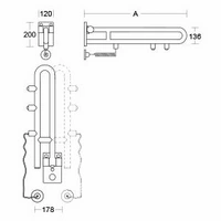 pba 01 Klappgriff drehbar,E-Taster 850mm aus Nylon pba 01 Klappgriff drehbar,E-Taster 850mm aus Nylon