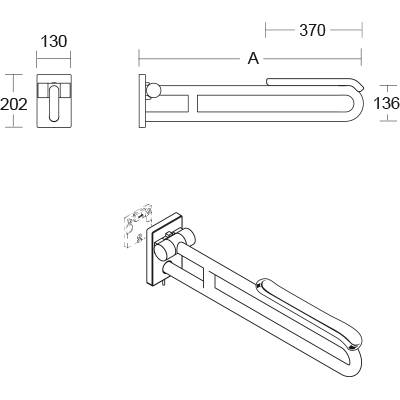 pba 01 Klappgriff abnehmbar,Polster 605 aus Nylon