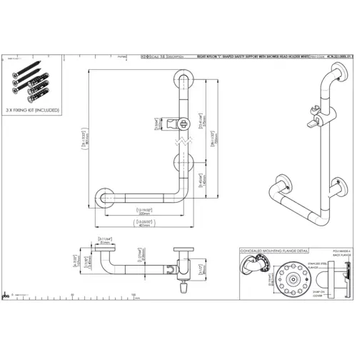 pba A1 Haltegriff mit BH R 320x720mm, L-Form, aus Nylon pba A1 Haltegriff mit BH R 320x720mm, L-Form, aus Nylon