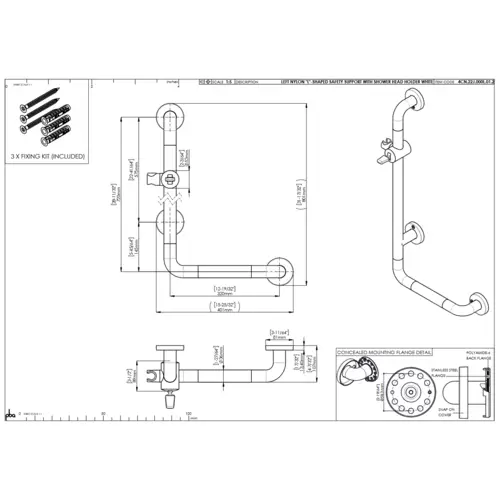 pba A1 Haltegriff mit BH L 320x720mm, L-Form, aus Nylon pba A1 Haltegriff mit BH L 320x720mm, L-Form, aus Nylon