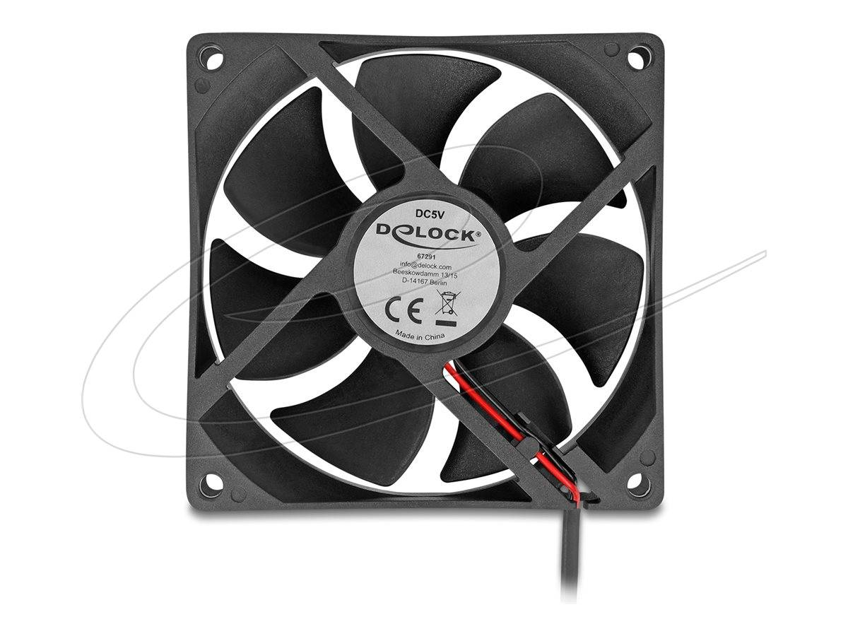 DELOCK AxiallÃ¼fter 5 V DC, 92 x 92 x 25 mm schwarz