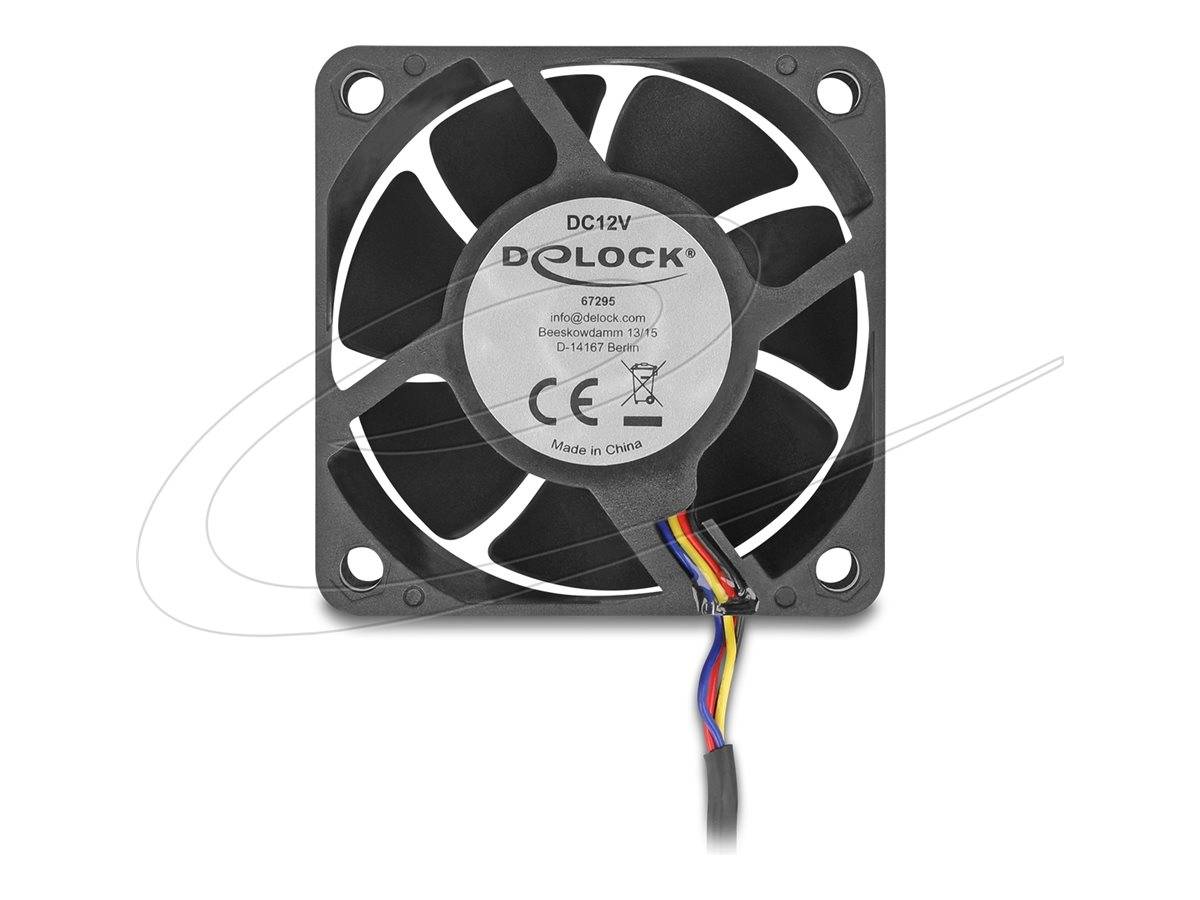 DELOCK AxiallÃ¼fter 12 V DC, 60 x 60 x 25 mm schwarz