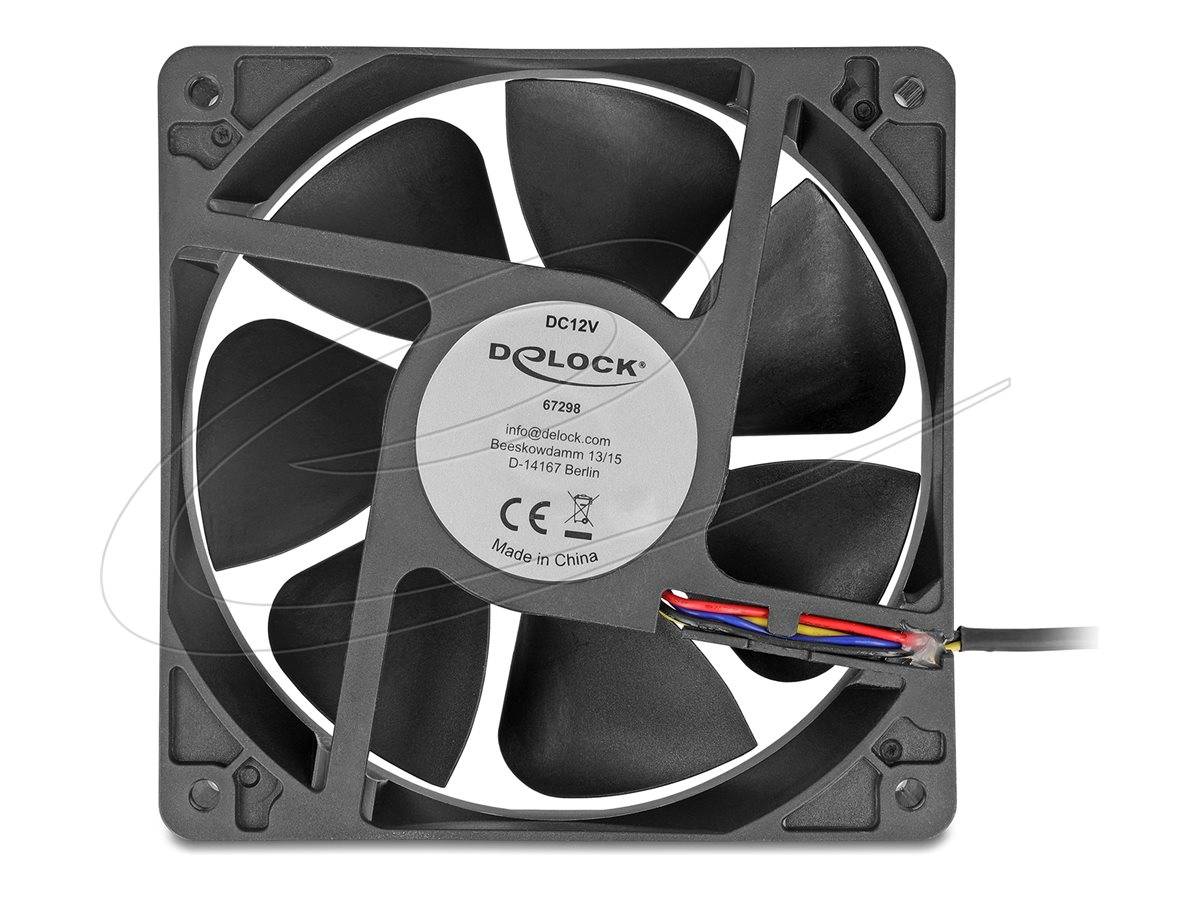 DELOCK AxiallÃ¼fter 12 V DC, 120 x 120 x 38 mm schwarz