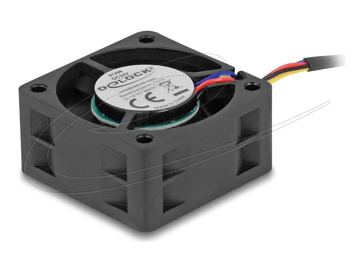 DELOCK AxiallÃ¼fter 24 V DC, 40 x 40 x 20 mm schwarz