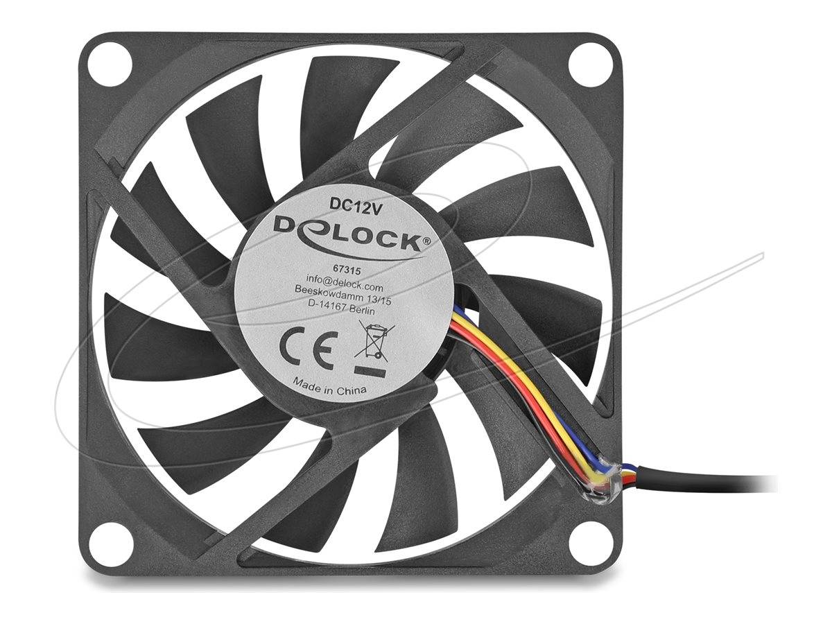 DELOCK Axiallüfter 12 V DC, 70 x 70 x 10 mm schwarz