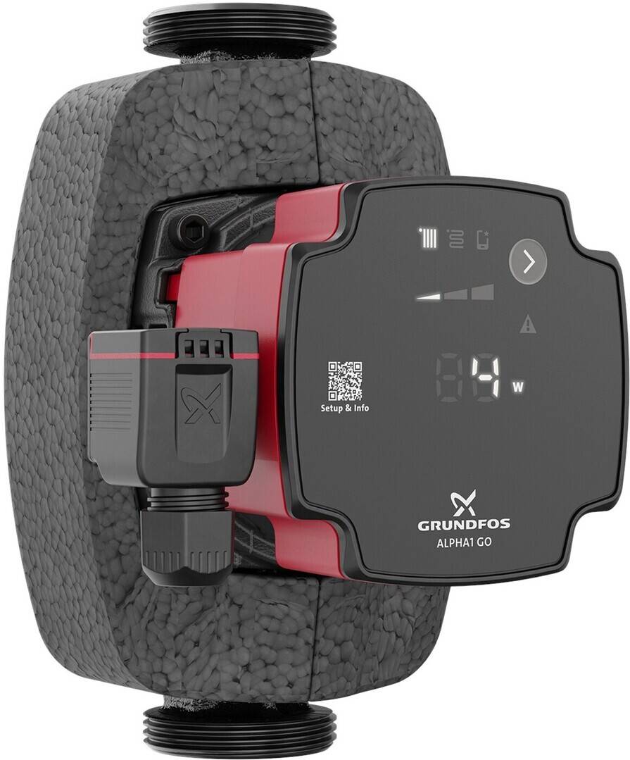 Grundfos ALPHA1 GO 25-60 180 Umwälzpumpe, 220-240 V, 1 x, 9H, Einbaulänge 180 mm.