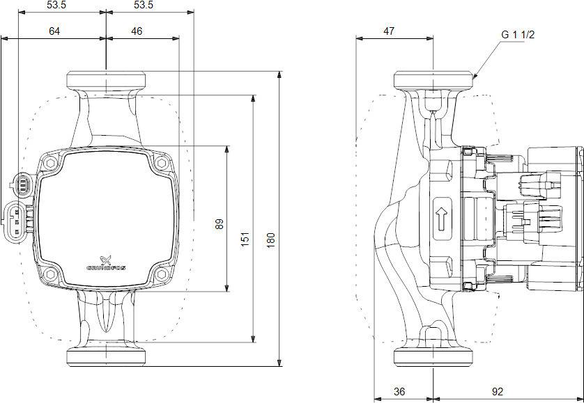Grundfos ALPHA2 GO 25-90 180 Umwälzpumpe 220-240V 9H DG0.