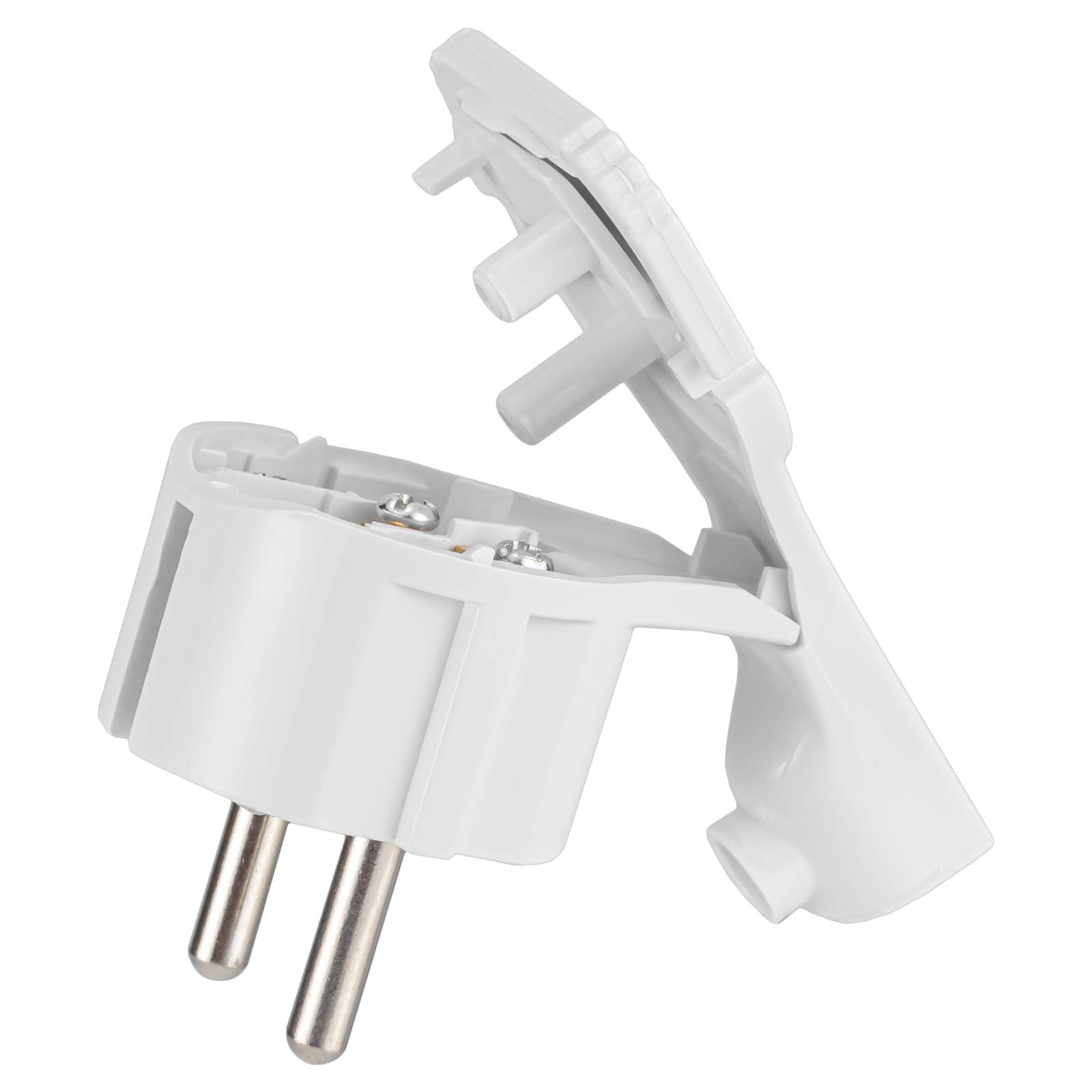 hb-digital Schutzkontaktstecker für NYM Kabel flaches Winkelstecker weiß
