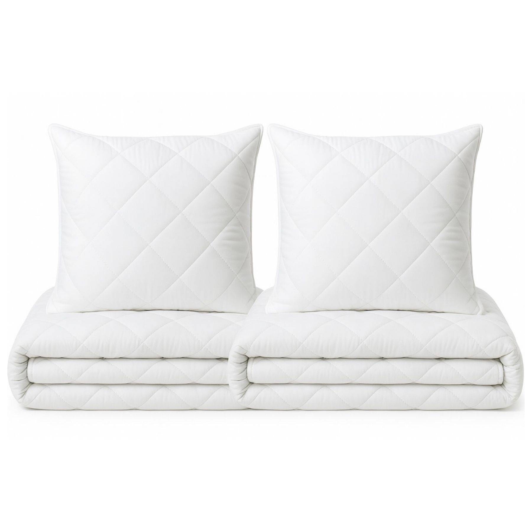 Microfaser Bettenset Decke 135x200cm + 80x80cm Kissen 1000g & 800g Waschbar mit Rhombussteppung Ganzjahresdecke