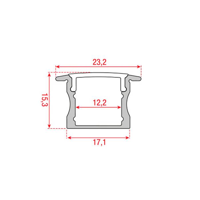 Artecta Profile Pro 17 Recessed Länge: 2m - schwarz