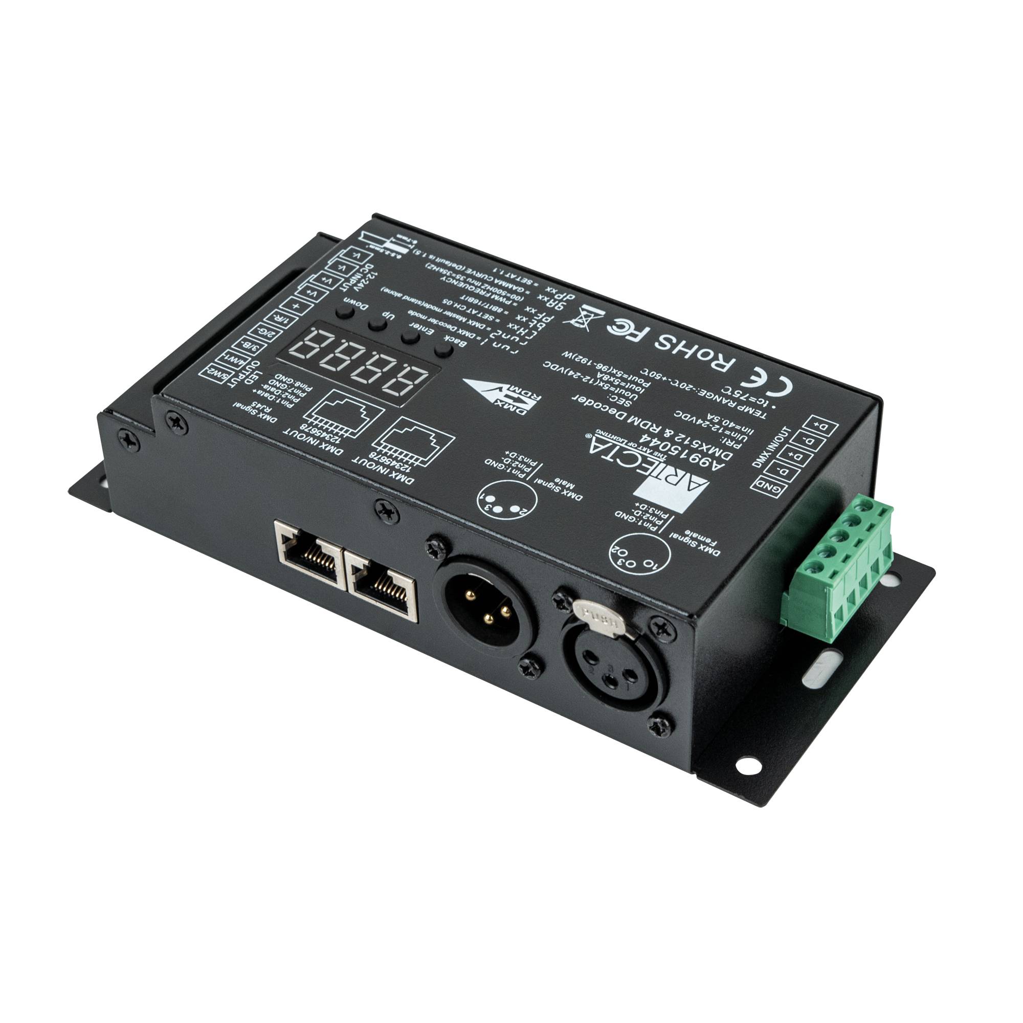 Artecta LED DIM-5 RDM 5 Kanäle, Neutrik, XLR, 3-polig & RJ45