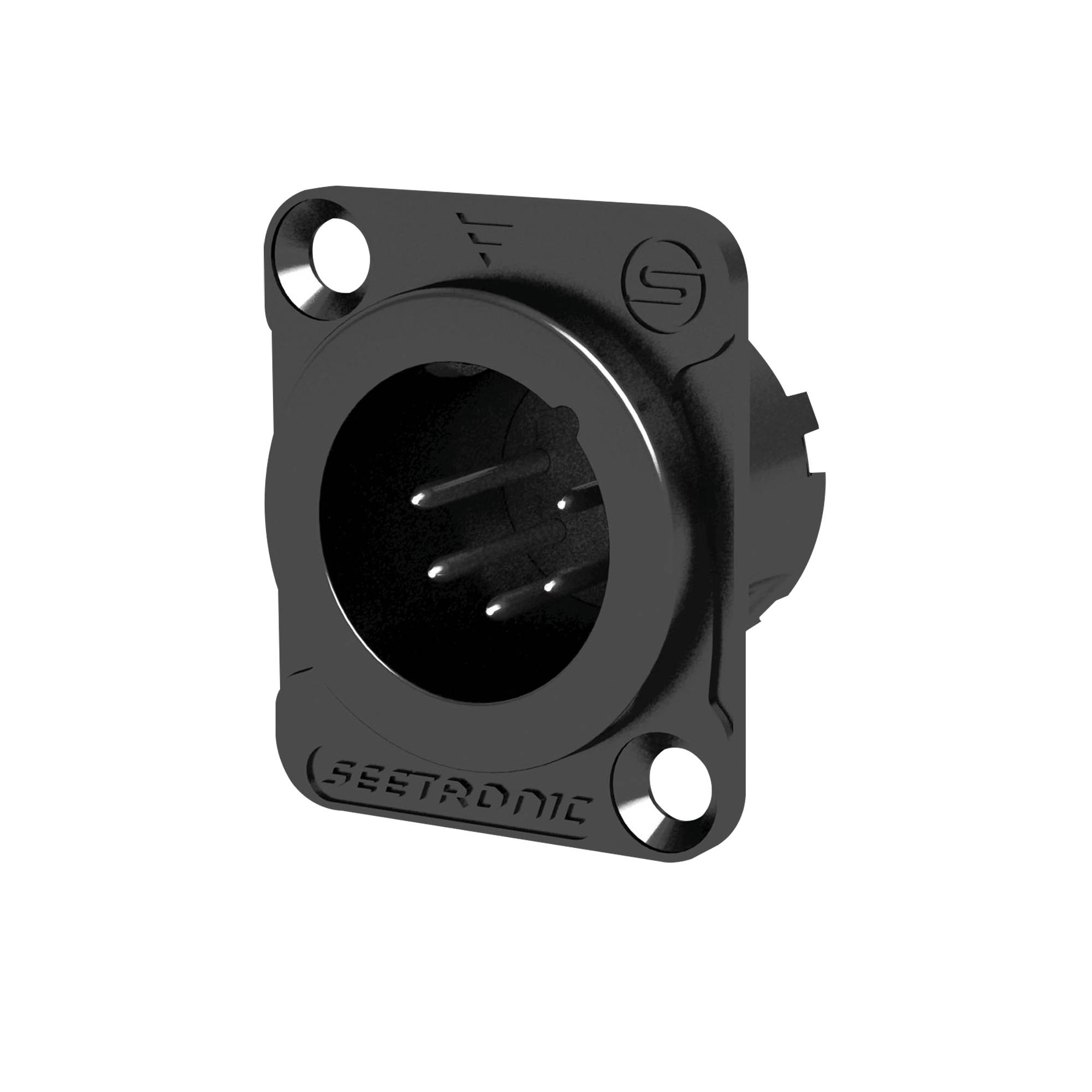 Seetronic XLR 5P Chassis - male Schwarzes Gehäuse