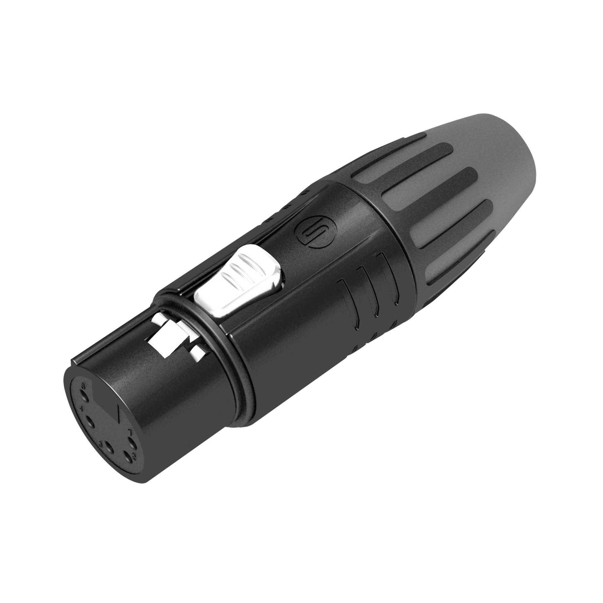 Seetronic XLR 5P Connector - female Silberkontakte - schwarzes Gehäuse