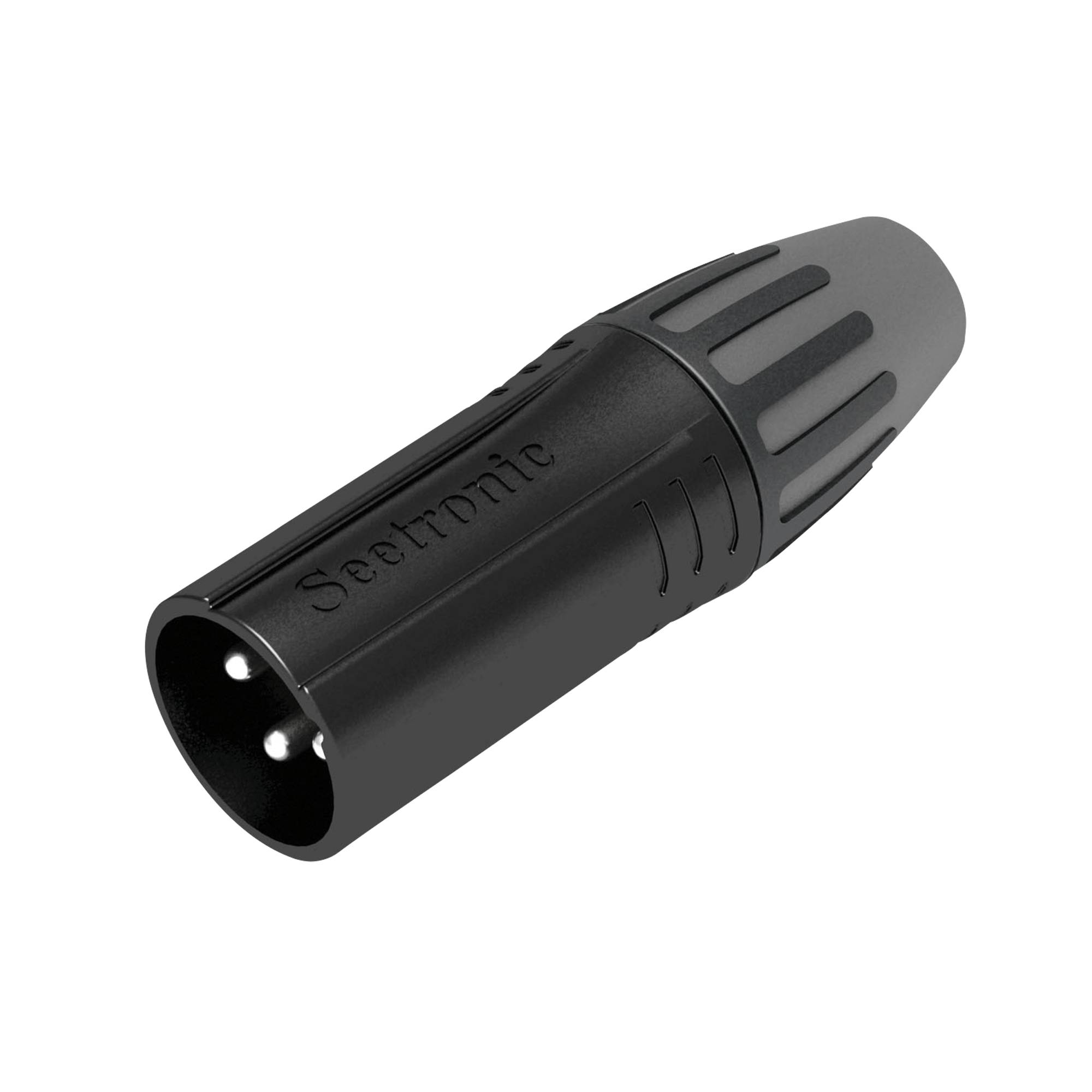 Seetronic XLR 3P Connector - male Silberkontakte - schwarzes Gehäuse