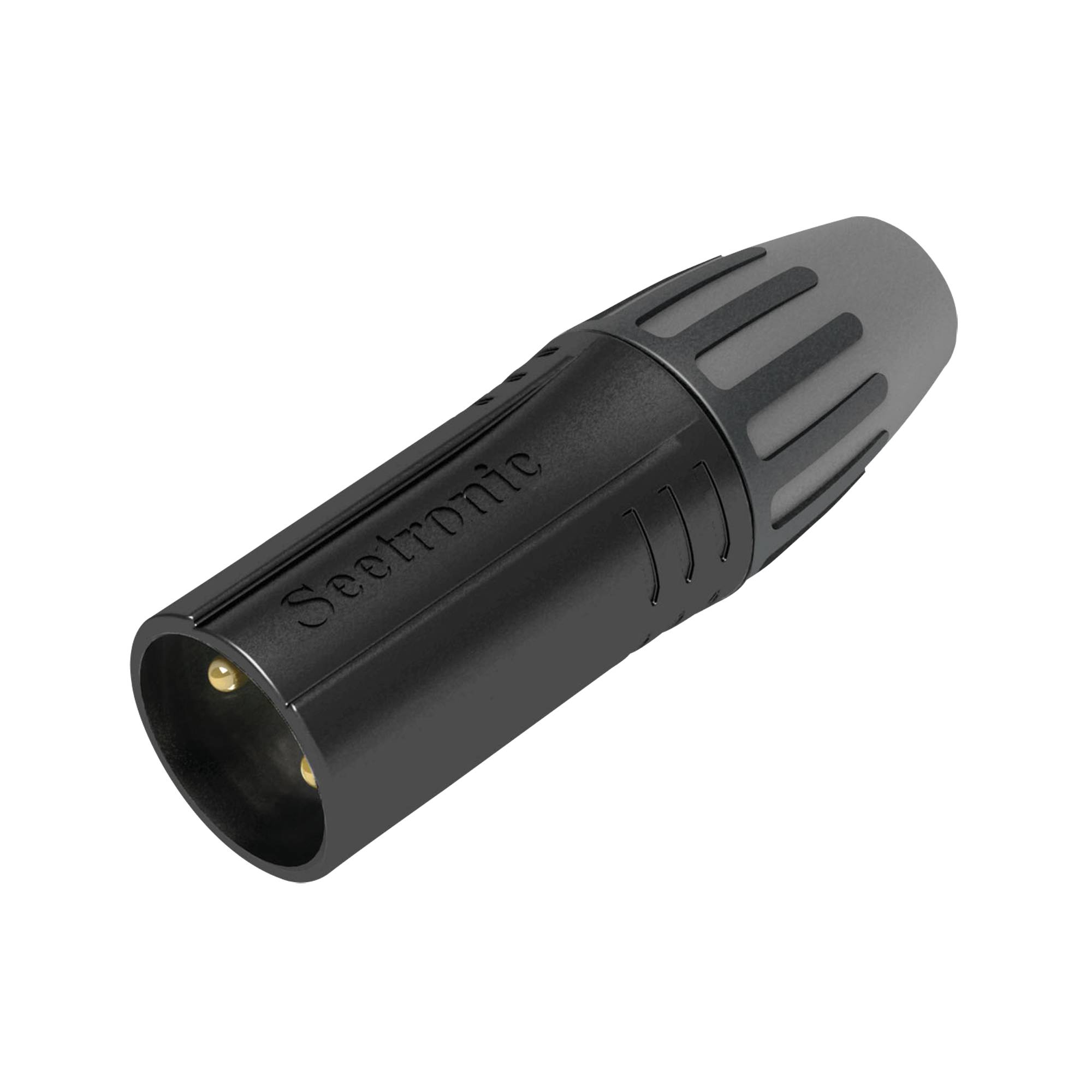 Seetronic XLR 3P Connector - male Goldkontakte - schwarzes Gehäuse