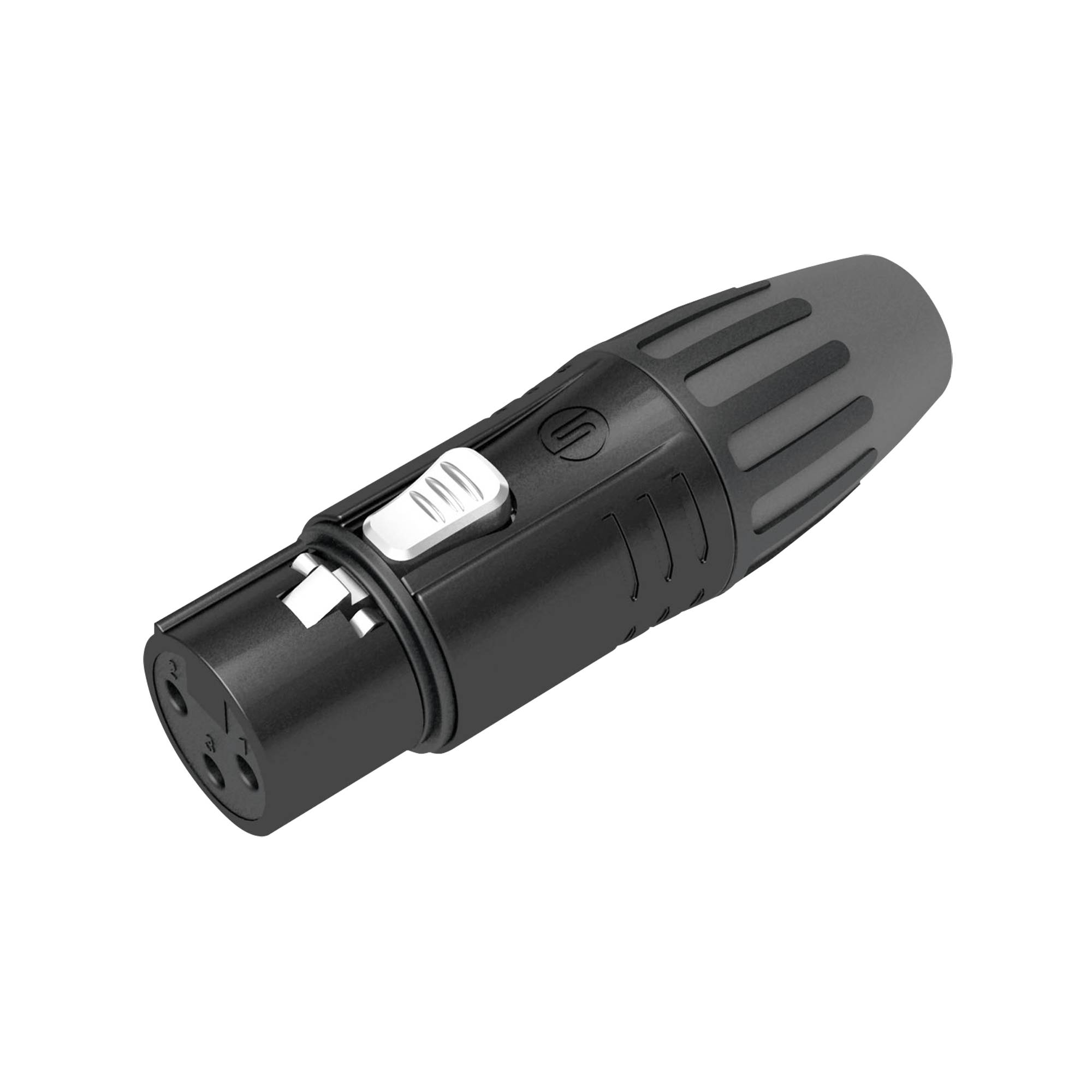 Seetronic XLR 3P Connector - female Silberkontakte - schwarzes Gehäuse