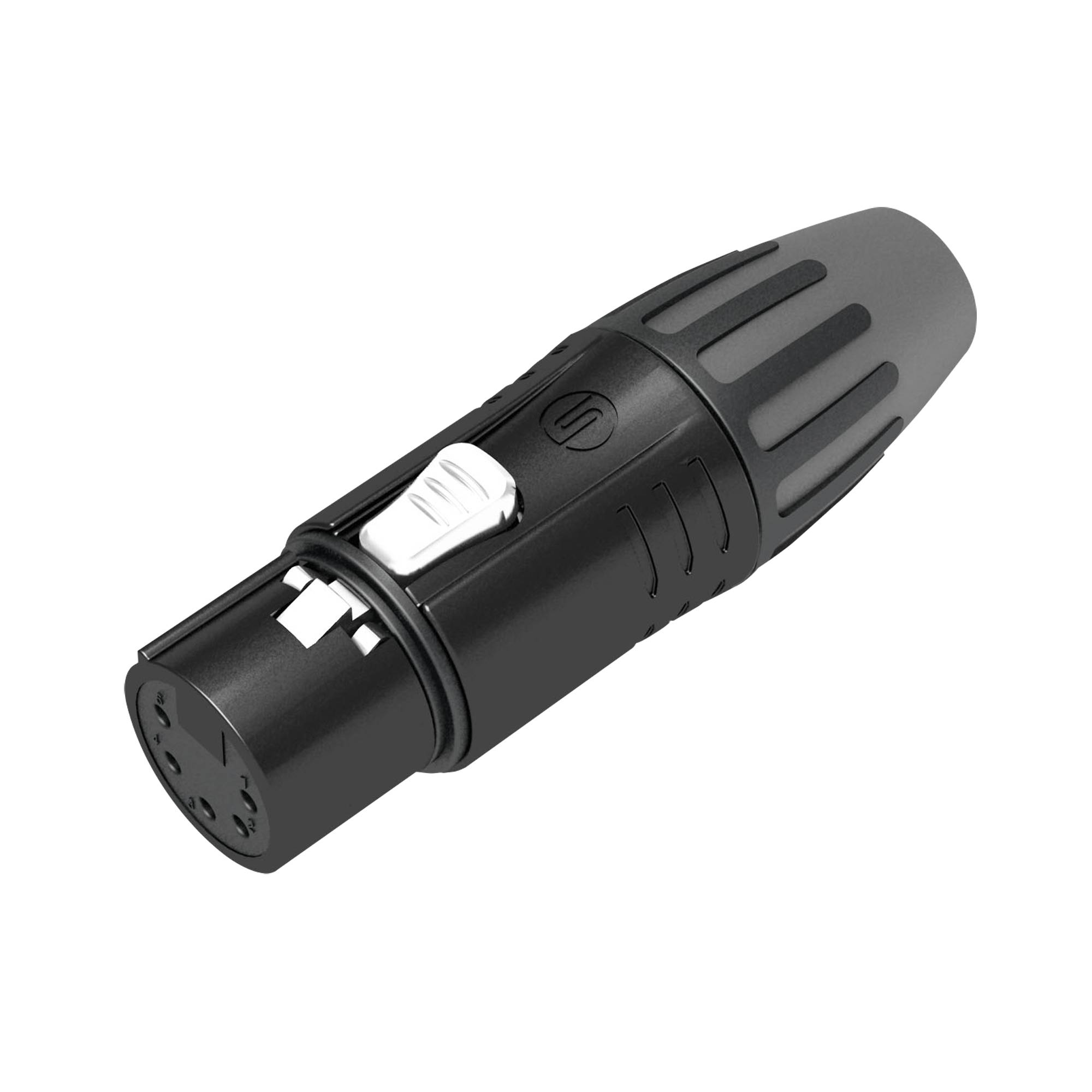 Seetronic XLR 5P Connector - female Goldkontakte - schwarzes Gehäuse