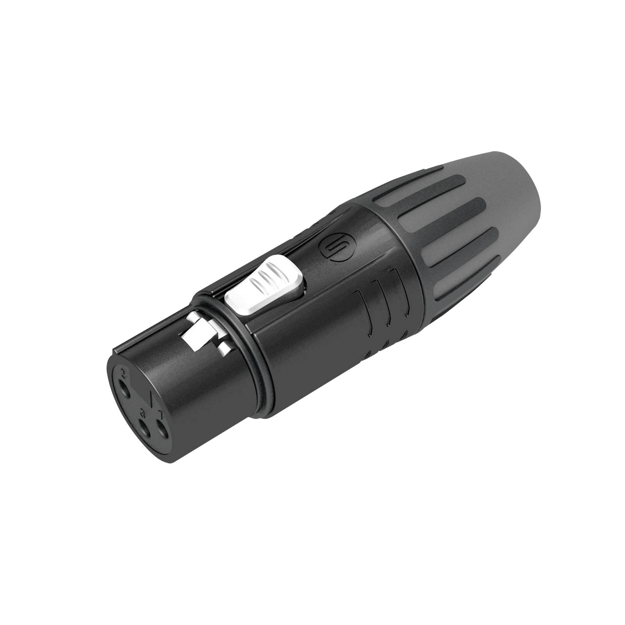 Seetronic XLR 3P Connector - female Goldkontakte - schwarzes Gehäuse