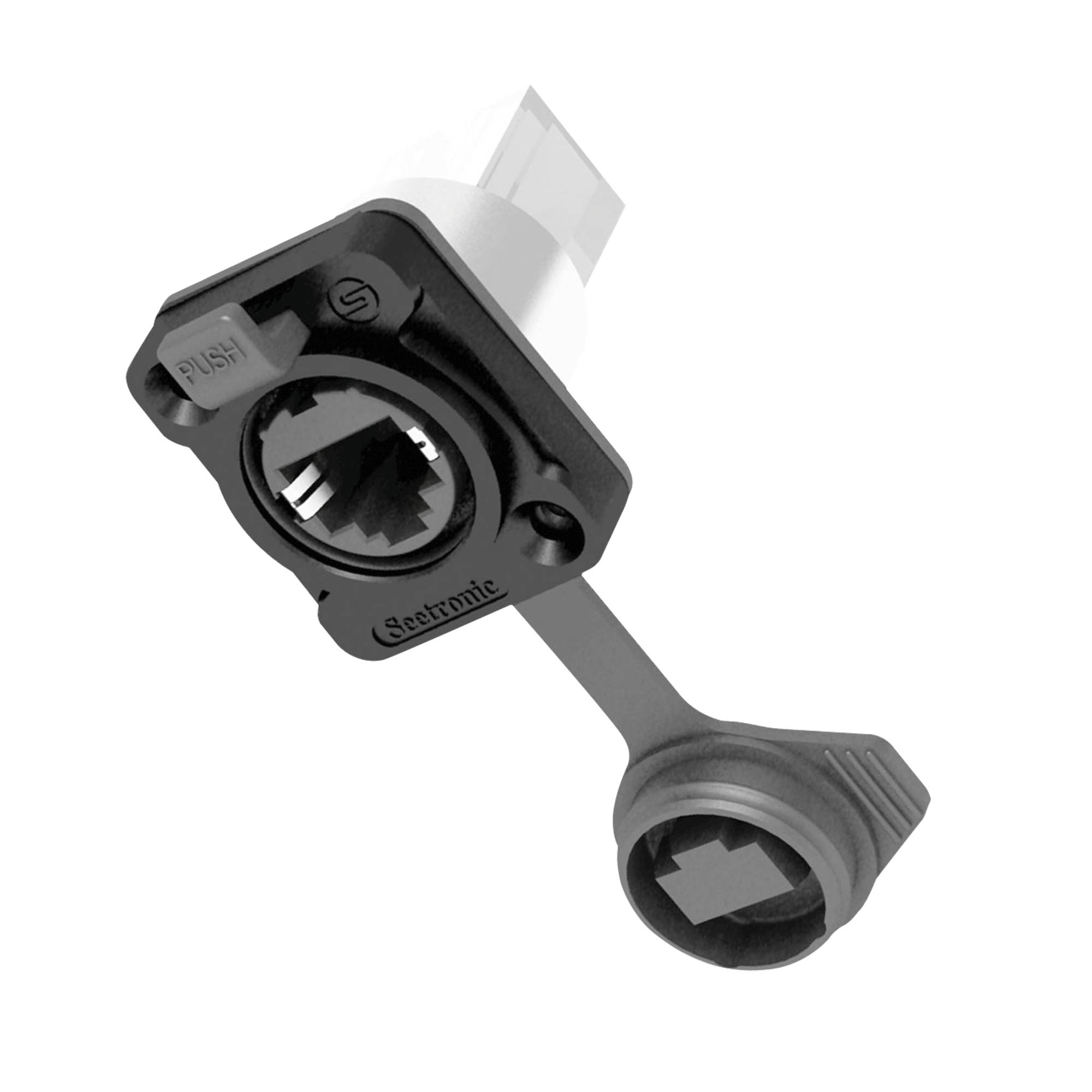 Seetronic RJ45 Chassis Durchgangssteckdose mit Verriegelung - IP65