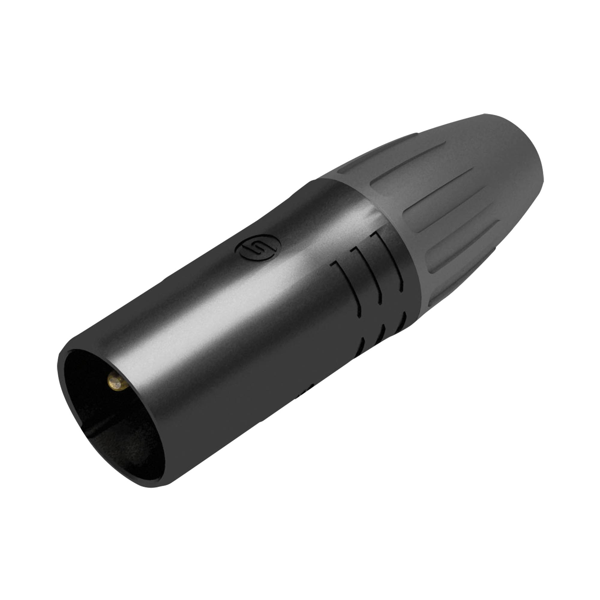 Seetronic XLR 3P Connector - male - IP65 Goldkontakte - schwarzes Gehäuse