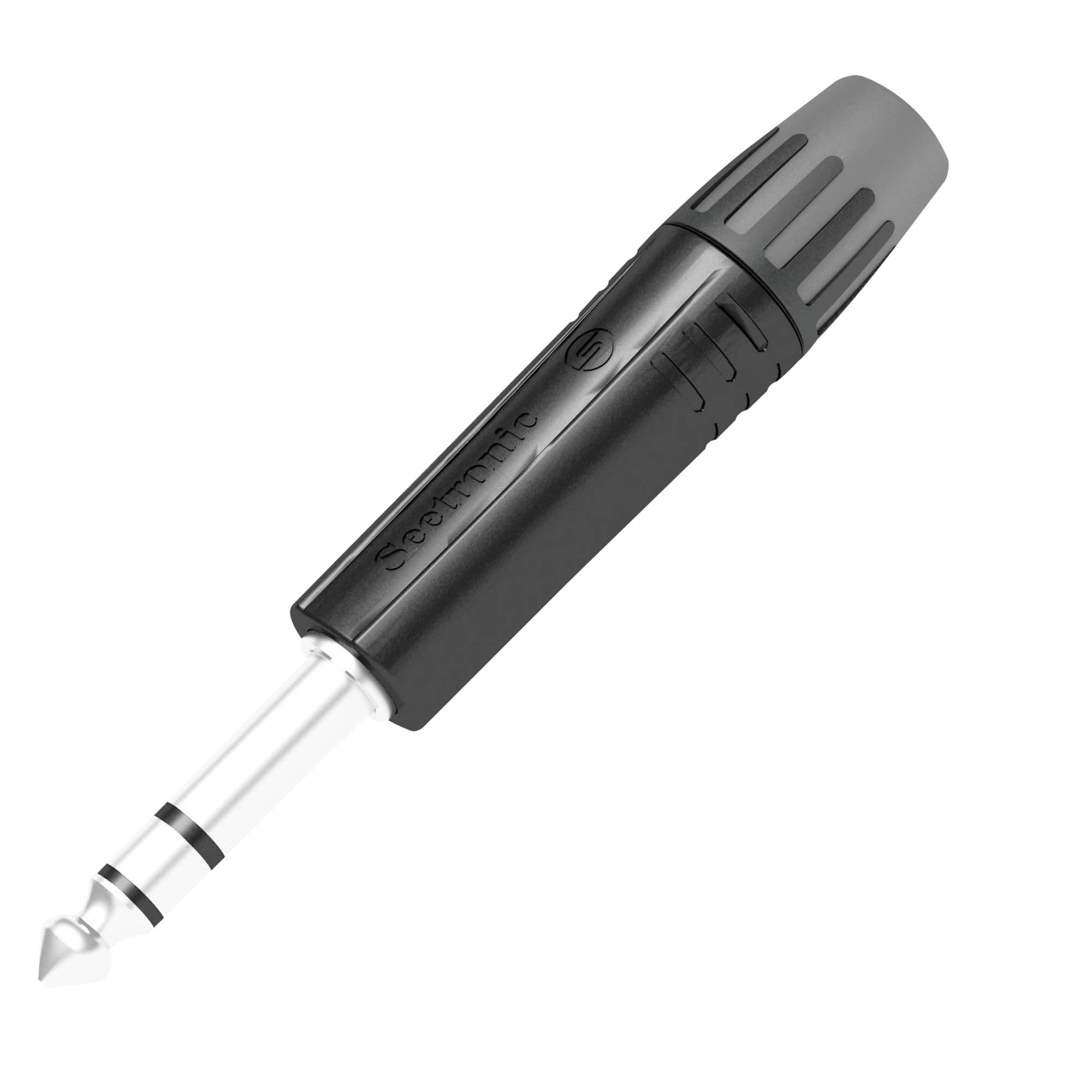 Seetronic Jack Plug 6.3 mm Stereo Schwarzes Gehäuse - schwarze Endkappe